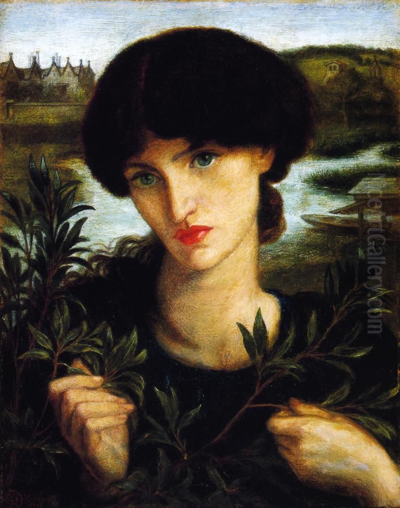 Water Willow Oil Painting by Dante Gabriel Rossetti