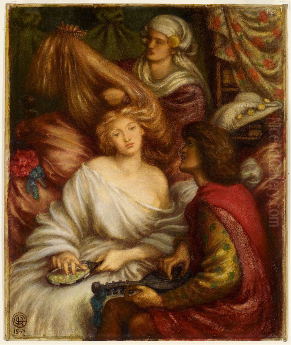 Morning Music Oil Painting by Dante Gabriel Rossetti