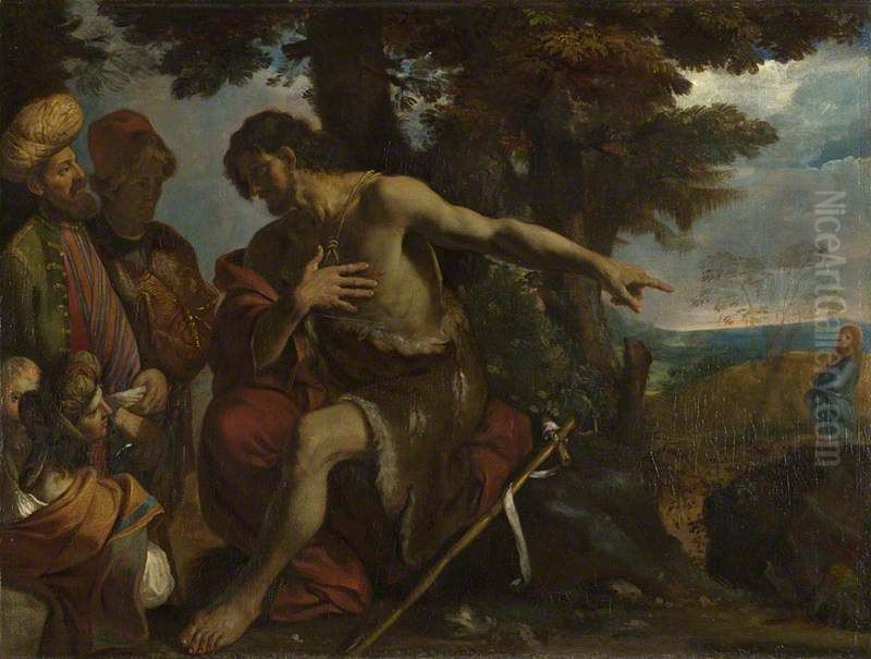 Saint John The Baptist Preaching In The Wilderness Oil Painting by Pier Francesco Mola