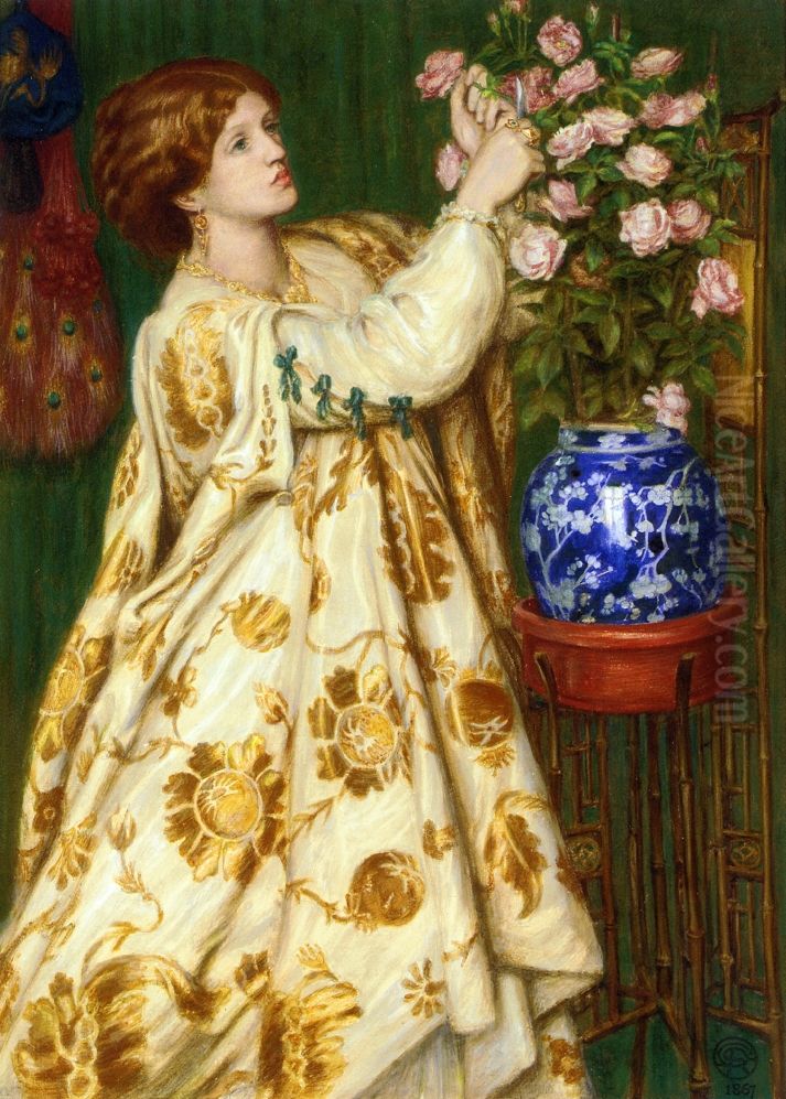 Monna Rosa Oil Painting by Dante Gabriel Rossetti