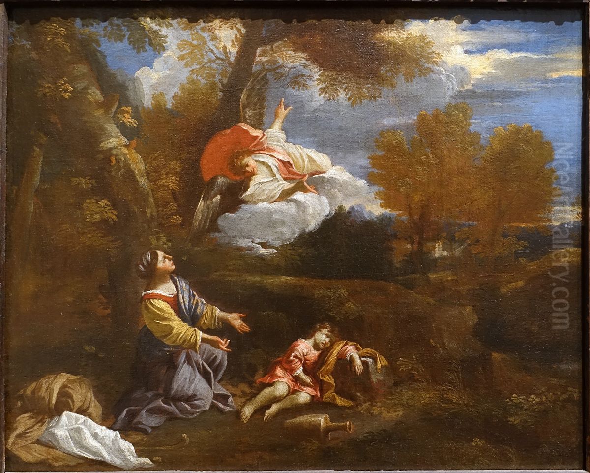 Hagar And Ishmael In The Wilderness Oil Painting by Pier Francesco Mola