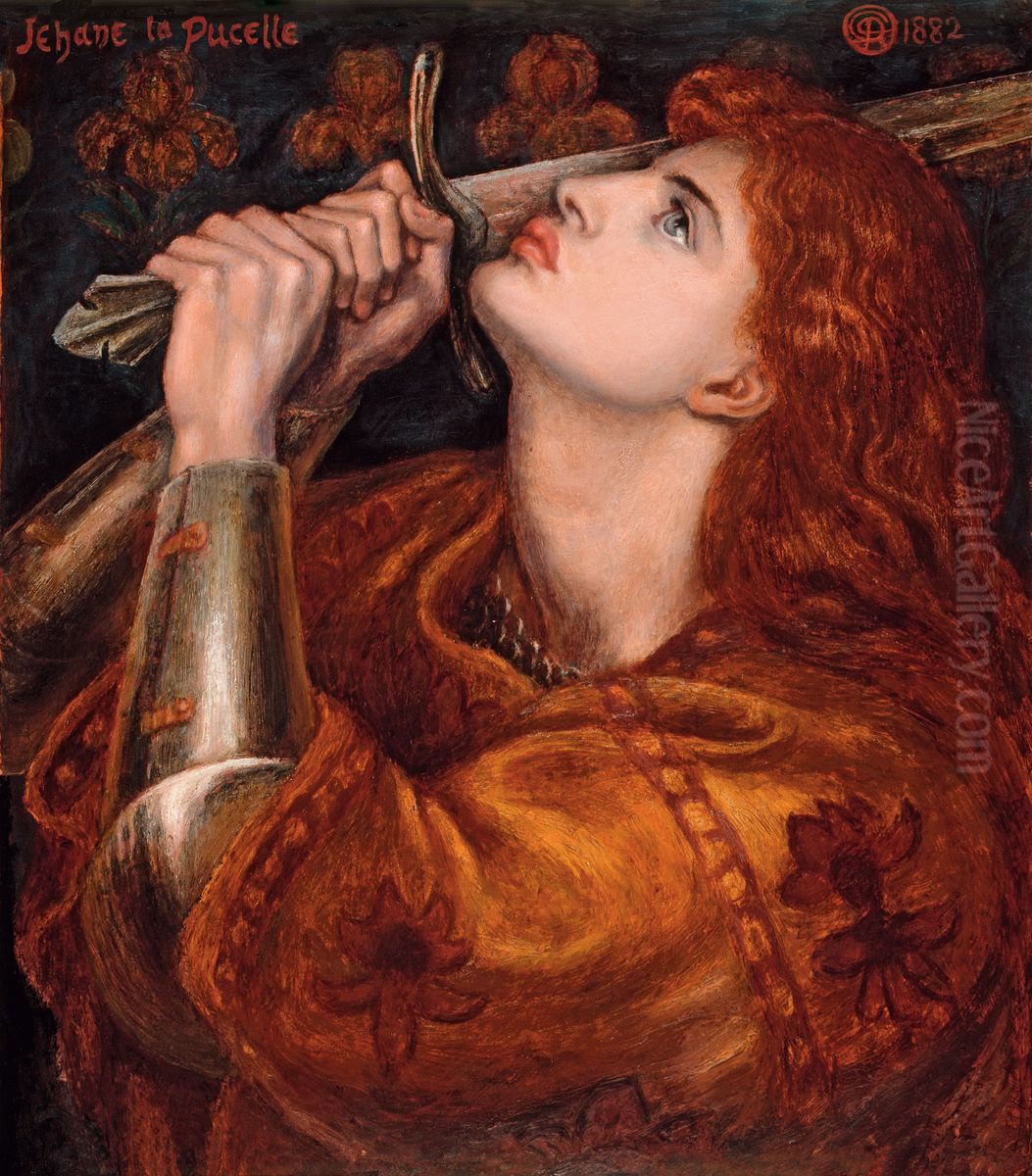Joan of Arc Oil Painting by Dante Gabriel Rossetti