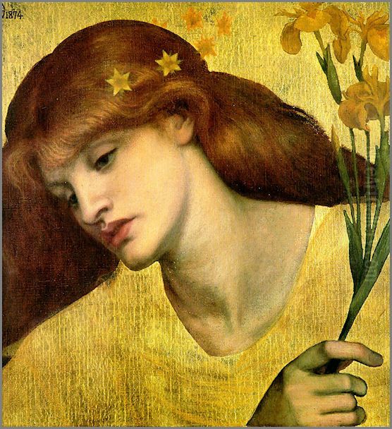 Sancta Lilias Oil Painting by Dante Gabriel Rossetti