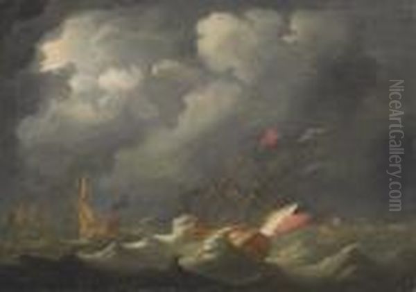 The Royal Yacht 
Carolina
 With King George I On Board,returning To England In 1726 Oil Painting by Peter Monamy