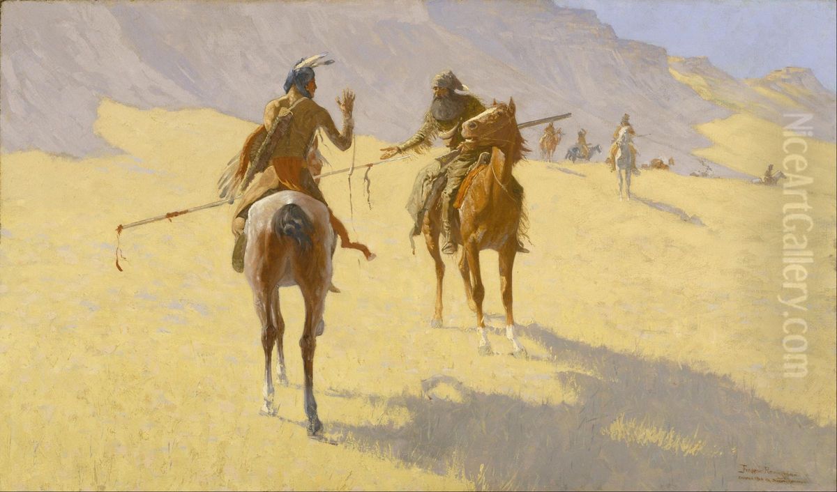 The Parley Oil Painting by Frederic Remington