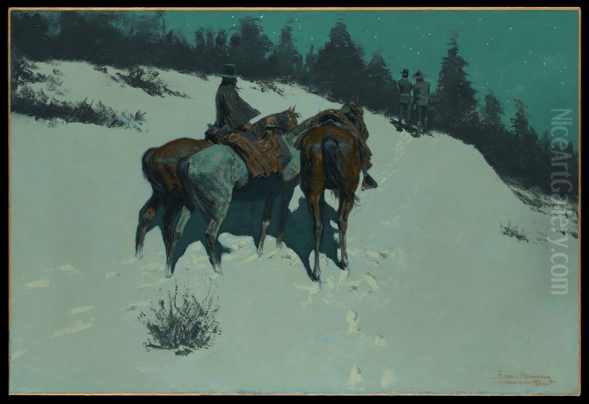 A Reconnaissance Oil Painting by Frederic Remington