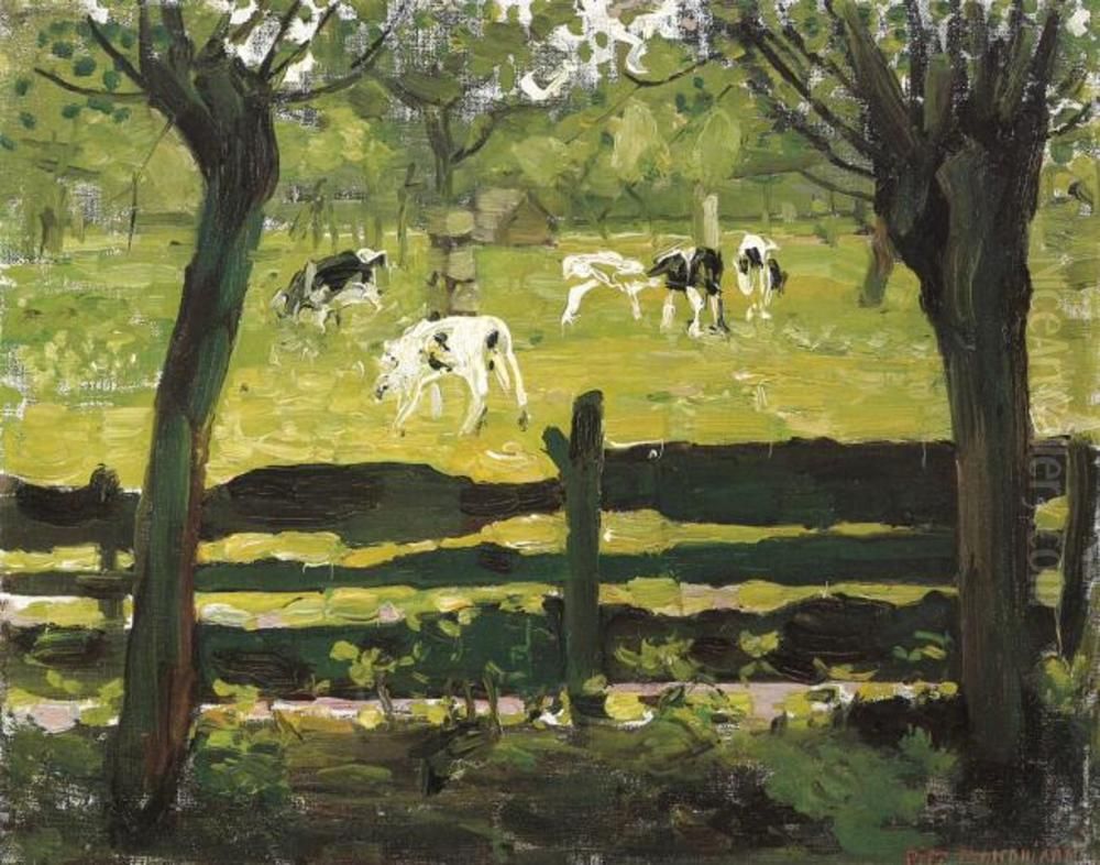 The White Bull Calf Oil Painting by Piet Mondrian