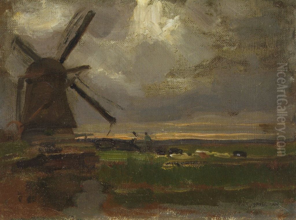Molen Aan 't Gein Oil Painting by Piet Mondrian