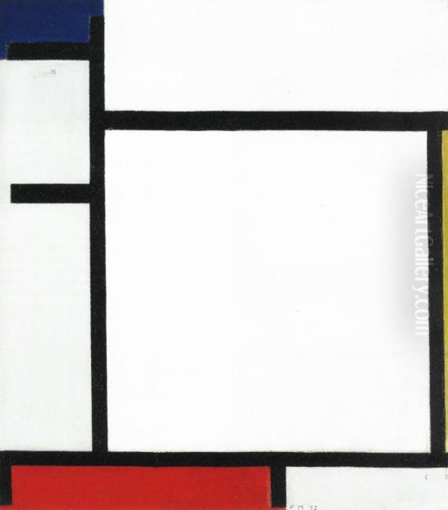 Composition With Blue, Yellow, Red And Gray Oil Painting by Piet Mondrian