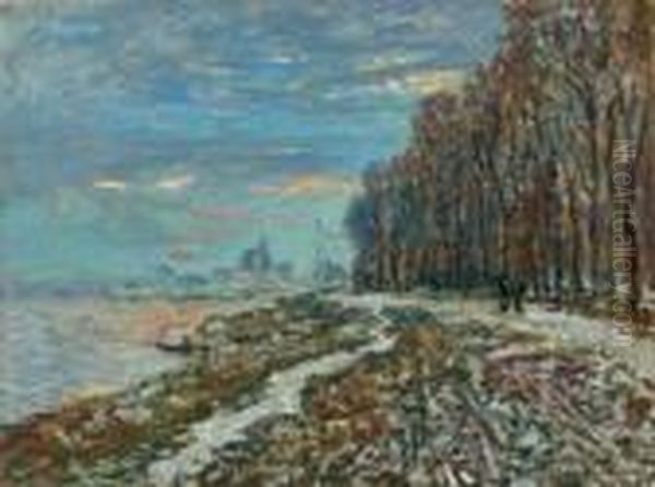 La Promenade D'argenteuil, 
Unsoir D'hiver Oil Painting by Claude Oscar Monet