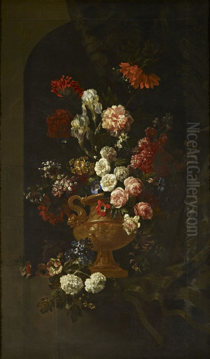 Still Life With Flowers In A Vase Oil Painting by Jean-Baptiste Monnoyer