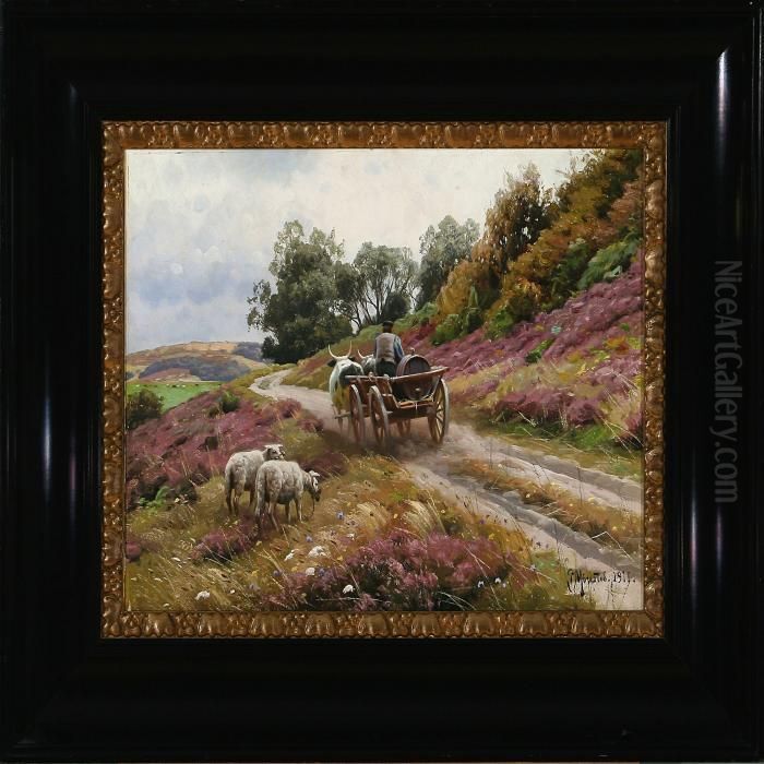 Heather Landscape From Ornebjerg Oil Painting by Peder Mork Monsted