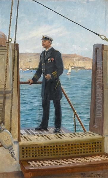 King George I Of Greece Oil Painting by Peder Mork Monsted