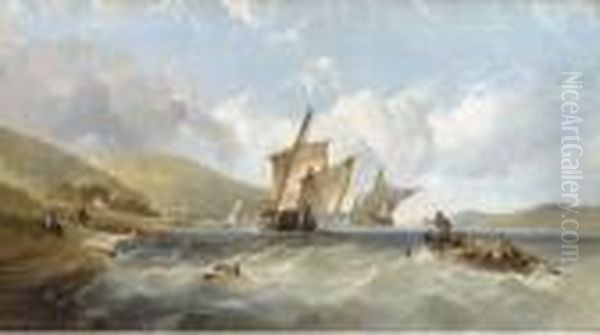 A Blustery Day In The Estuary Oil Painting by Alfred Montague