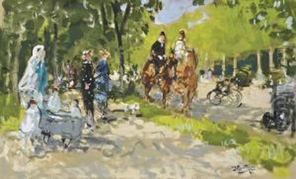 Bois De Boulogne Oil Painting by Pierre Eugene Montezin