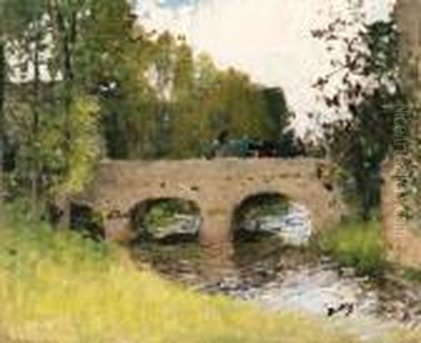 Le Pont Oil Painting by Pierre Eugene Montezin