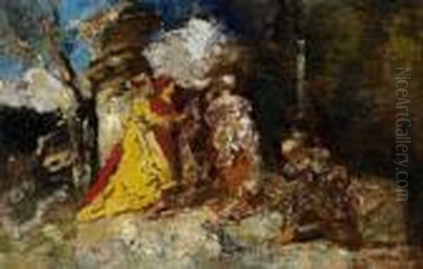 Le Rendez-vous Oil Painting by Adolphe Joseph Thomas Monticelli