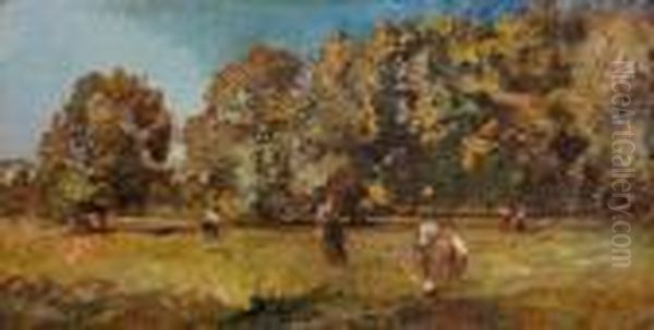 L'automne Oil Painting by Adolphe Joseph Thomas Monticelli