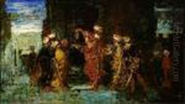 Scene Orientale Oil Painting by Adolphe Joseph Thomas Monticelli