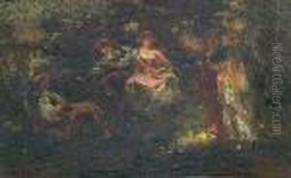 Fete Champetre Oil Painting by Adolphe Joseph Thomas Monticelli