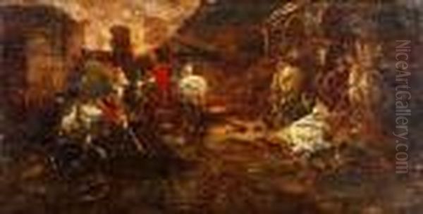 The Conversion Of St. Paul Oil Painting by Adolphe Joseph Thomas Monticelli
