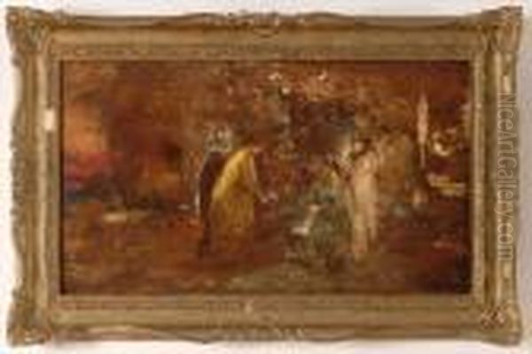 The Oriental Princess Oil Painting by Adolphe Joseph Thomas Monticelli