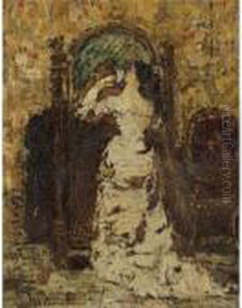 Preparing For The Soiree Oil Painting by Adolphe Joseph Thomas Monticelli