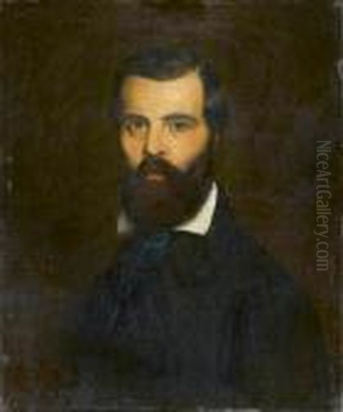 Portrait D'etienne Parrocel Oil Painting by Adolphe Joseph Thomas Monticelli