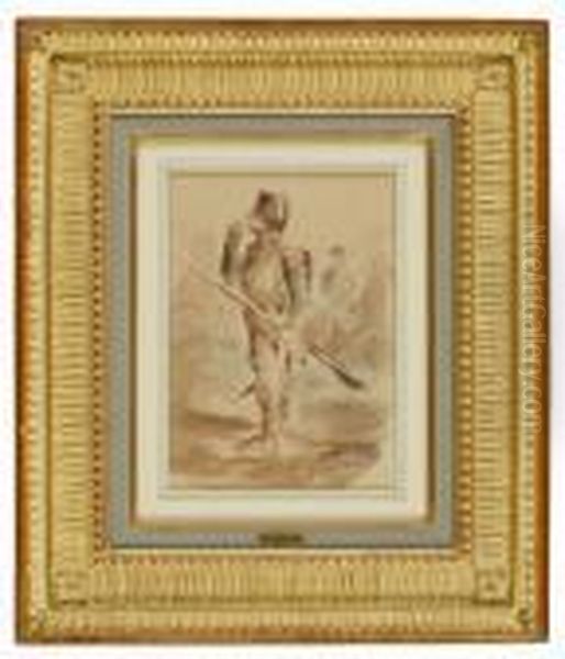 Soldier Oil Painting by Adolphe Joseph Thomas Monticelli