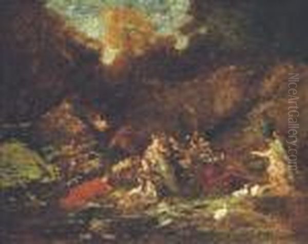 Fete Champetre Oil Painting by Adolphe Joseph Thomas Monticelli