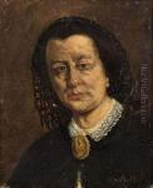 Portrait D'une Arlesienne. Oil Painting by Adolphe Joseph Thomas Monticelli