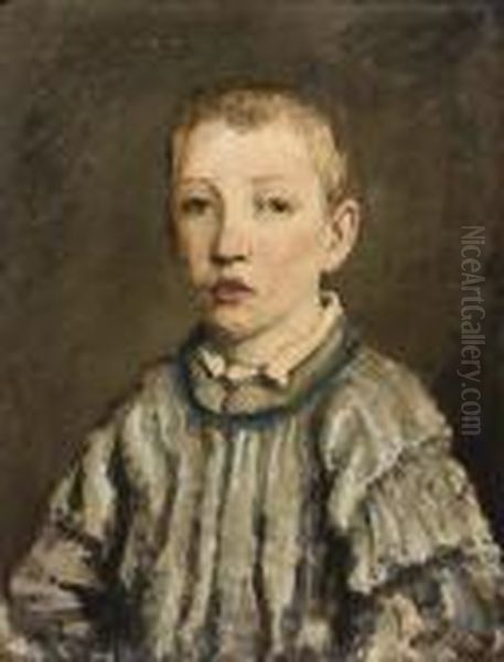 Portrait D'un Jeune Garcon Oil Painting by Adolphe Joseph Thomas Monticelli