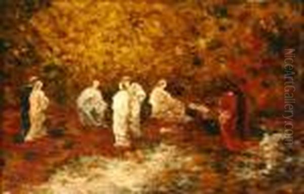 Fete Champetre Oil Painting by Adolphe Joseph Thomas Monticelli