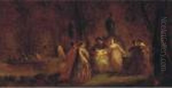 Fete Champetre Oil Painting by Adolphe Joseph Thomas Monticelli