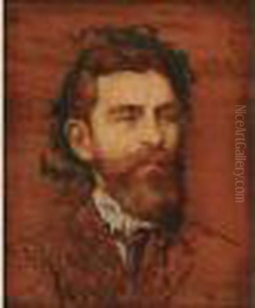 Portrait De Ziem, Circa 1866-1867 Oil Painting by Adolphe Joseph Thomas Monticelli