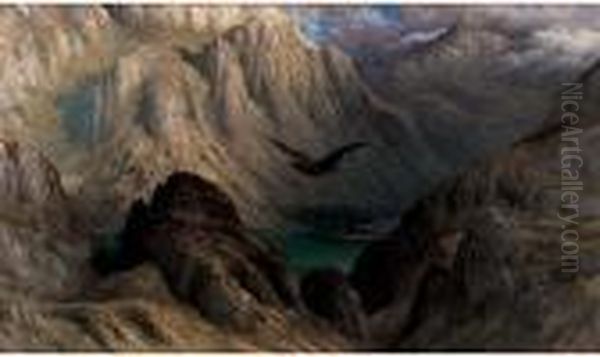 Faust Et Mephisto Oil Painting by Adolphe Joseph Thomas Monticelli