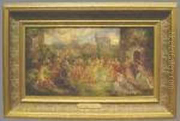 Ladies Of The Court Oil Painting by Adolphe Joseph Thomas Monticelli