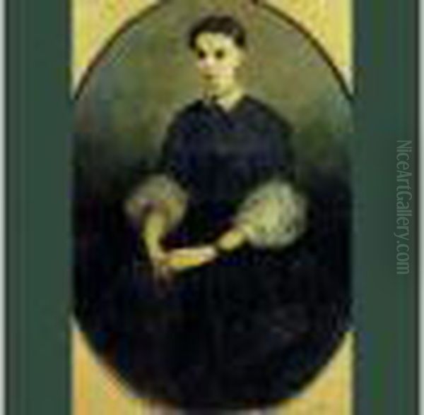 Mademoiselle Aubert Vers 1850-1860 Oil Painting by Adolphe Joseph Thomas Monticelli