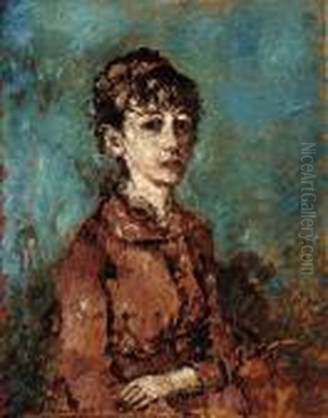 Portrait Of A Seated Lady Oil Painting by Adolphe Joseph Thomas Monticelli