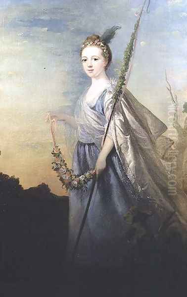 Portrait of Miss Amelia Watts 1750-70 C.1745 Oil Painting by Sir Joshua Reynolds