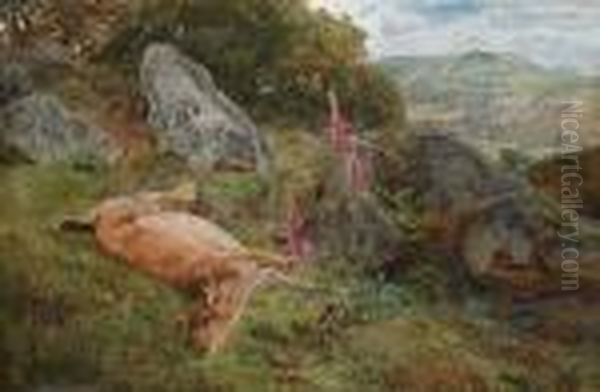 A Fallen Deer In A Clearing Oil Painting by Henry Moore