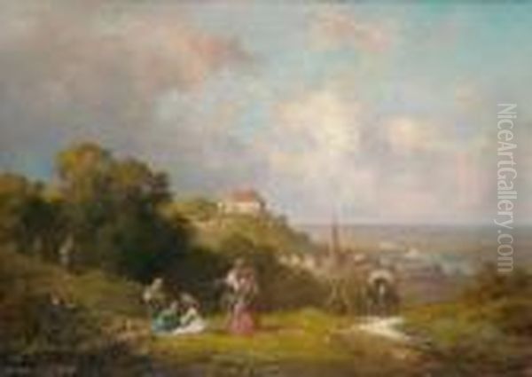 In Der Guten Alten Zeit. Blick Auf
 Landshut In Niederbayern,

 Signiert Unten Rechts: Willy Oil Painting by Willy Moralt