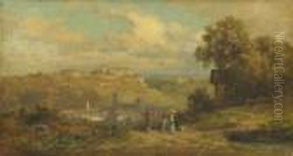 Spaziergang Uber Der
 Stadt. Oil Painting by Willy Moralt