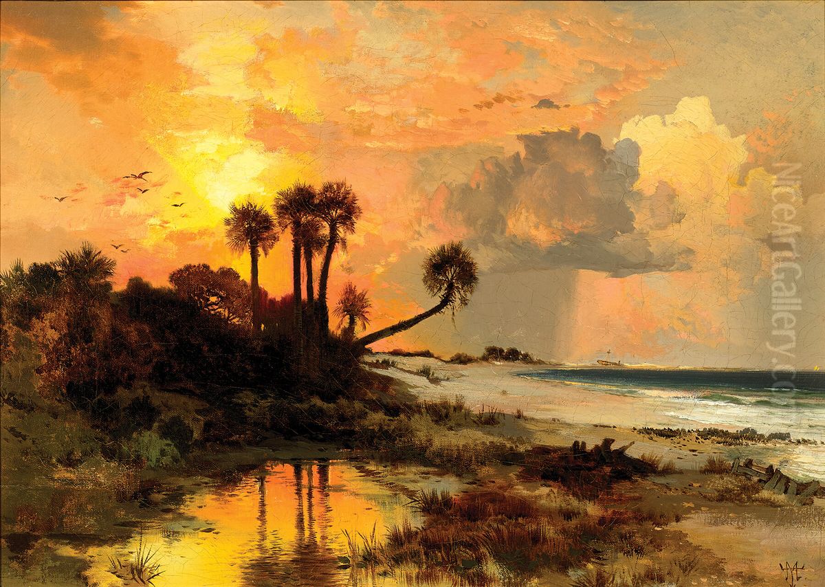Fort George Island Oil Painting by Thomas Moran