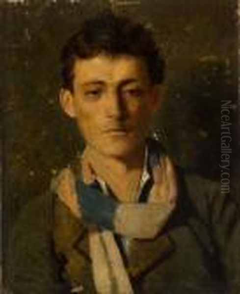 Ritratto Di Giovane Uomo Con Sciarpa Oil Painting by Domenico Morelli