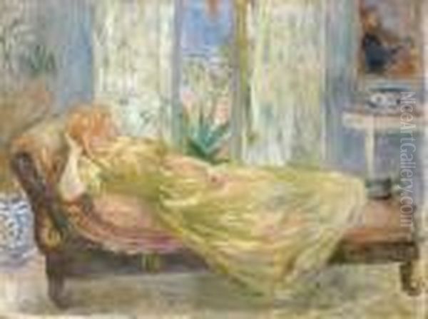 Sur La Chaise Longue Oil Painting by Berthe Morisot