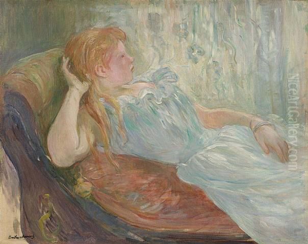 Jeune Fille Etendue Oil Painting by Berthe Morisot
