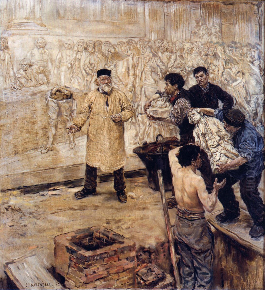 At The Foundry Oil Painting by Jean-Francois Raffaelli