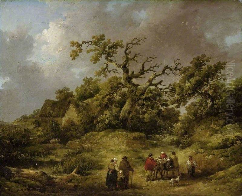 Landscape With Figures Oil Painting by George Morland