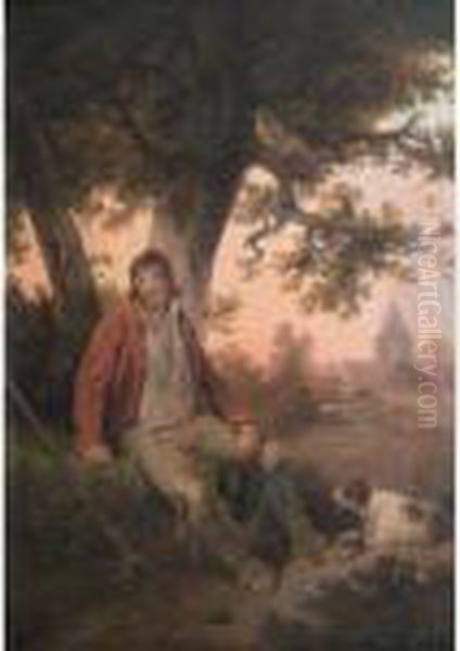 Rest Beside The Road 
Bears Signature 
G. Morland Oil Painting by George Morland